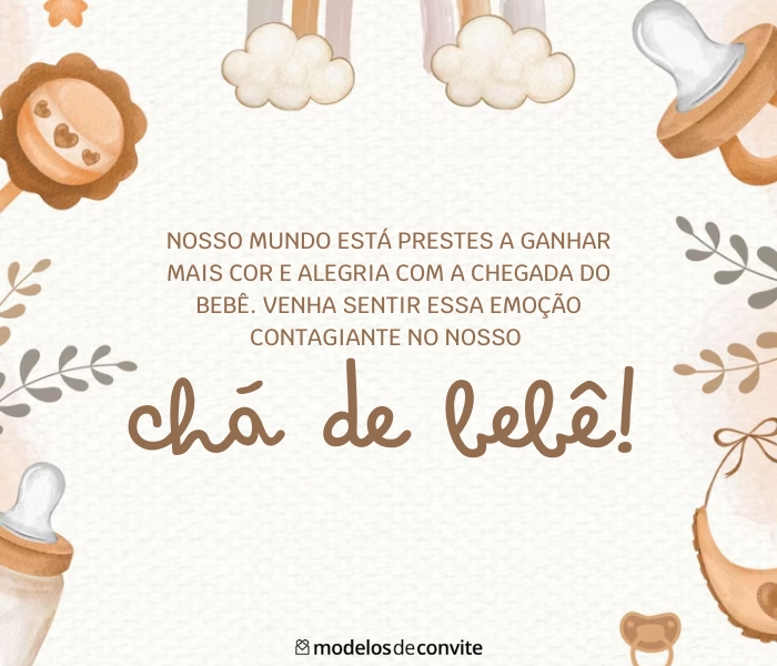 49 Frases para Convite de Chá de Bebê – Modelos de Convite